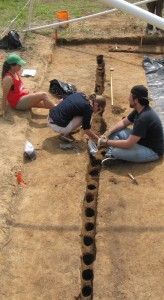 2011_5 Students excavating a wall trench.