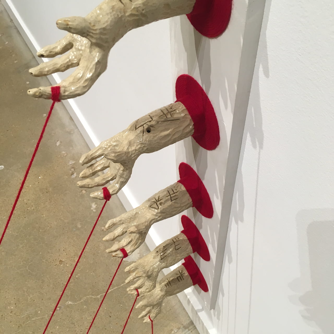 "Bloodline" by Jessica Williams. Multi-Media Ceramic Sculpture, (82 x 5.5 x 65)